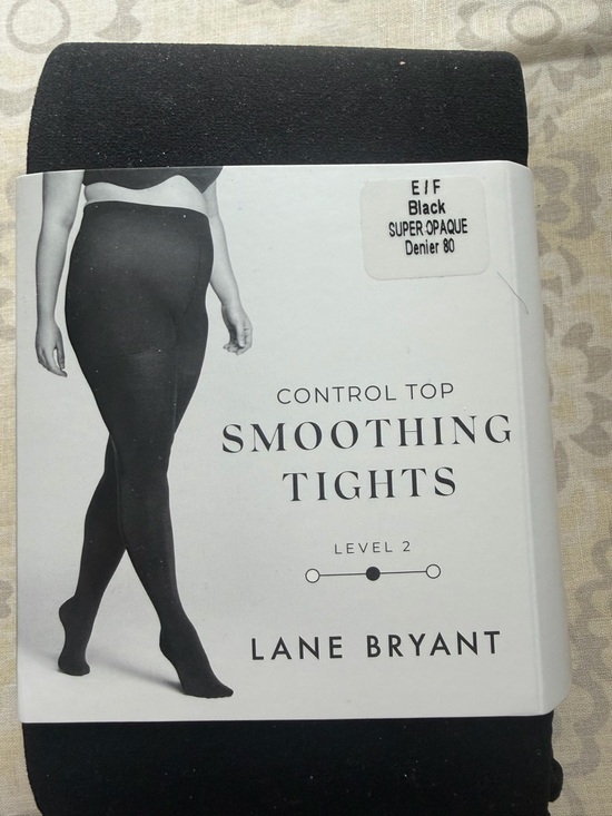 Lane Bryant Women’s Control-Top Smoothing Tights — Black/Nude - Picture 4 of 5